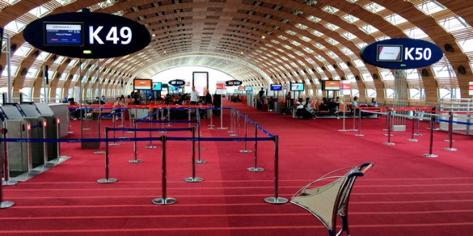 The departure area at Charles de Gaulle Airport in Paris