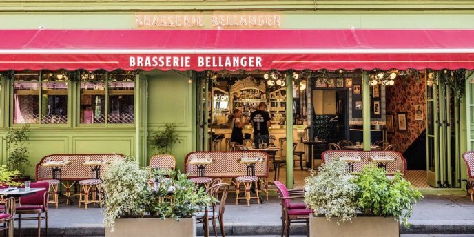 The facade of Brasserie Bellanger in Paris