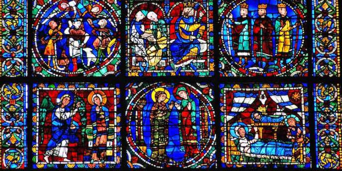 stained glass window at the Cathedral at Chartres