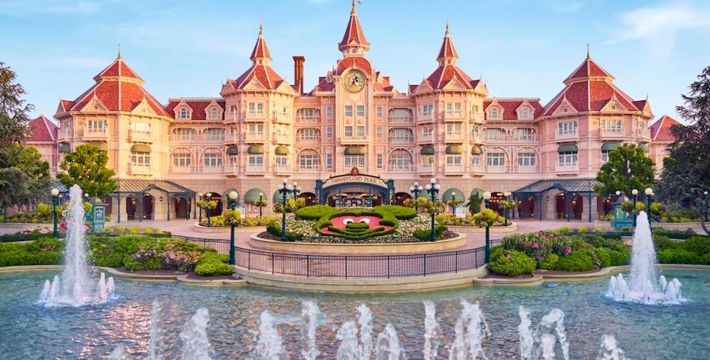 The Disneyland Hotel at Disneyland Paris seen from the outside