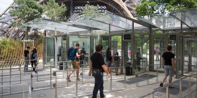 Security exit gate at the Eiffel Tower