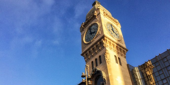 The 1900 clock tower at Gare de Lyon in Paris