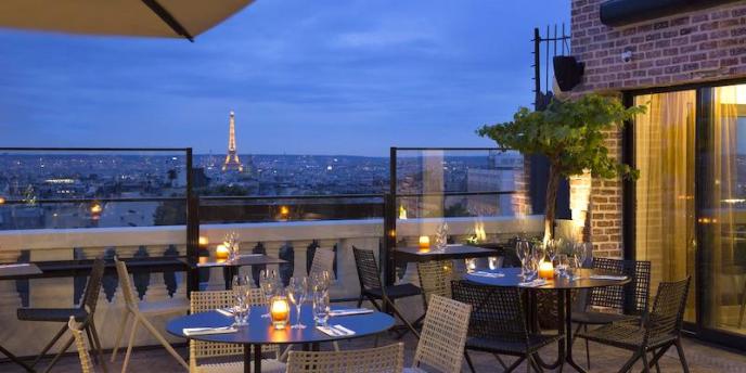 The view from the terrace at Mom'Art Hotel & Spa In Montmartre