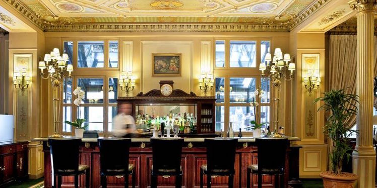 The bar at the Intercontinental Cafe de la Paizx in Paris