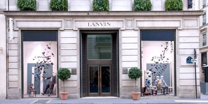 The Lanvin storefront on Faubourg Saint-Honore in Paris