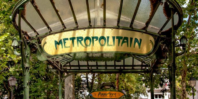 Abbesses Metro station sign in Montmartre