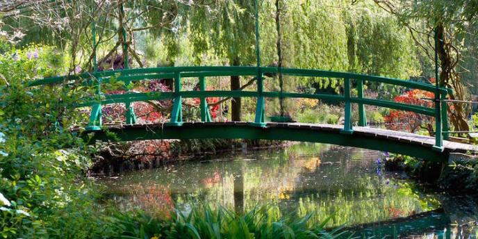 THe Japanese bridge in Monet's gardens at Giverny