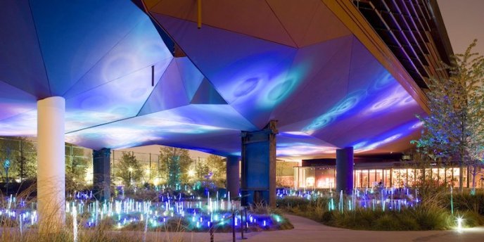 The colorful light garden of Musee du Quai Branly in Paris