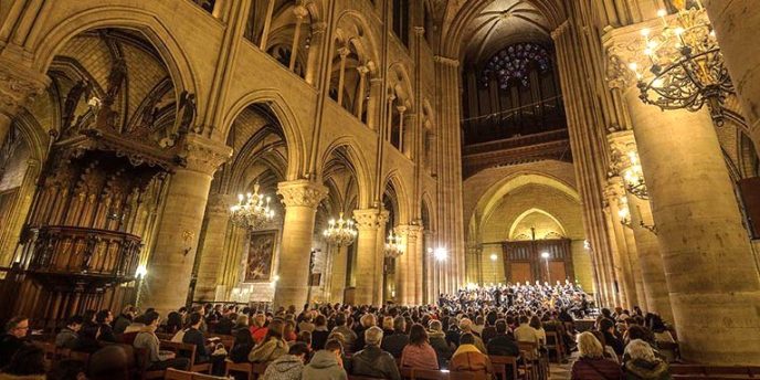 A Christmas concert at Notre Dame Cathedral in Paris