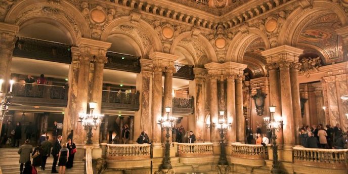 Before a performance at Palais Garnier