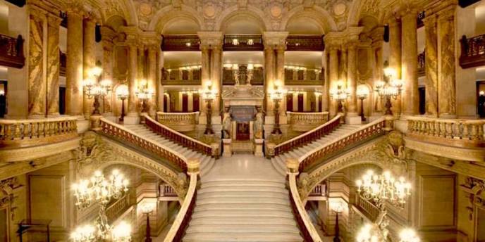 The famous Grand Staircase of Palais Garnier