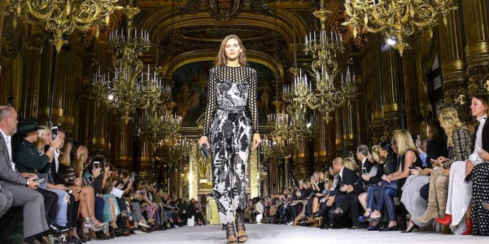 A model walks the runway during Paris Fashion Week