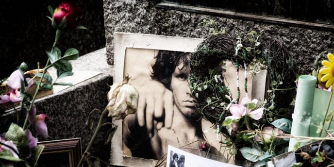 Jim Morrison's grave at Pere-Lachaise Cemetery, photo by Mark Craft