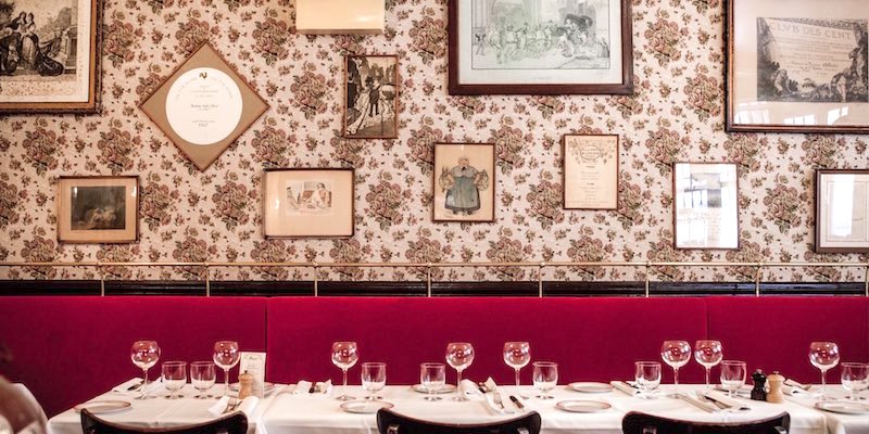 At Allard historic bistro in Paris the walls are filled with historic prints