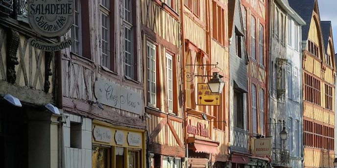 Rue Martainville in the historic centre of Rouen