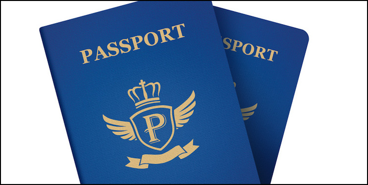 Two passports of travelers getting ready for Paris