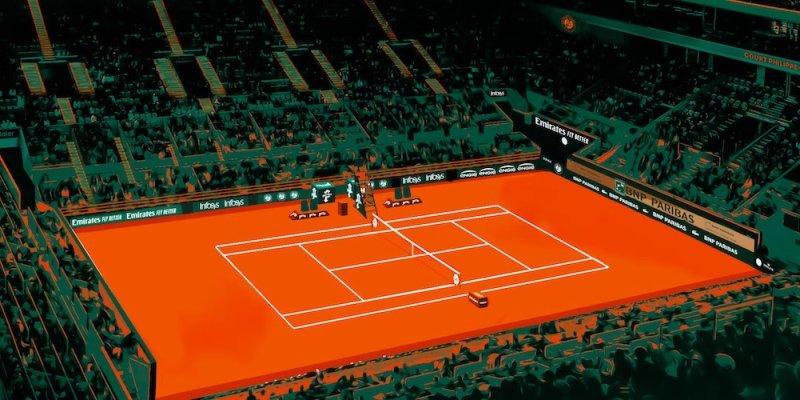 The famed red clay courts of Roland Garros where the French Open is played.