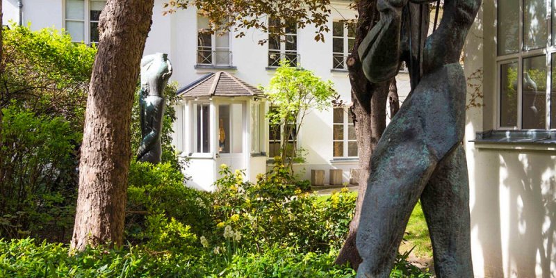 View of the Zadkine Museum Paris with its lush garden in full greenery