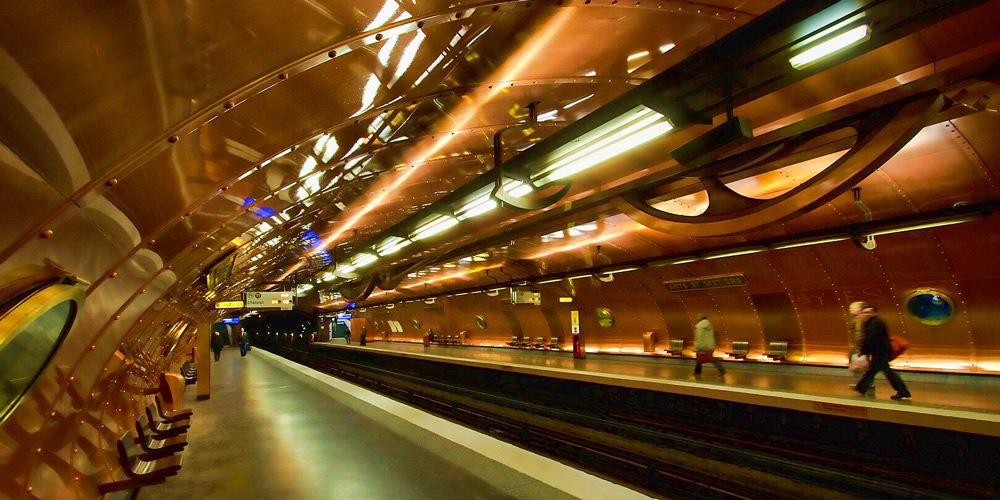 The copper-clad, steampunk Metro station, Arts et Metiers