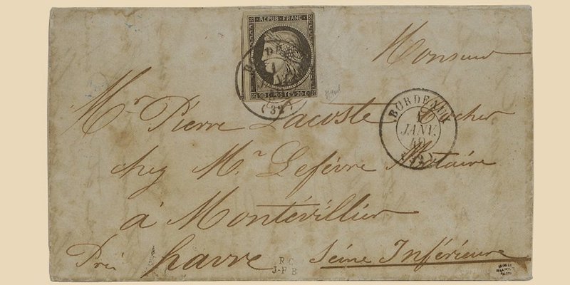 First French Letter with a Stamp