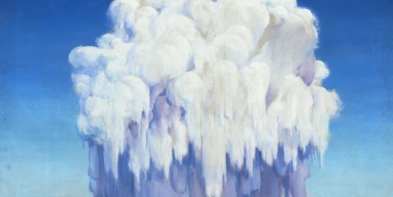 Painting of an atomic bomb mushroom cloud