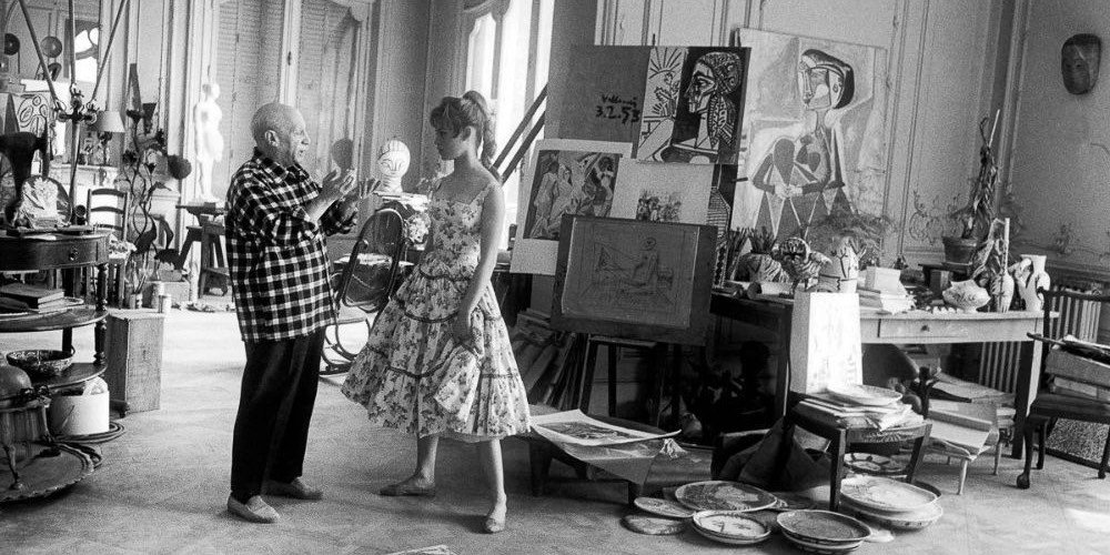 Picasso in his studio