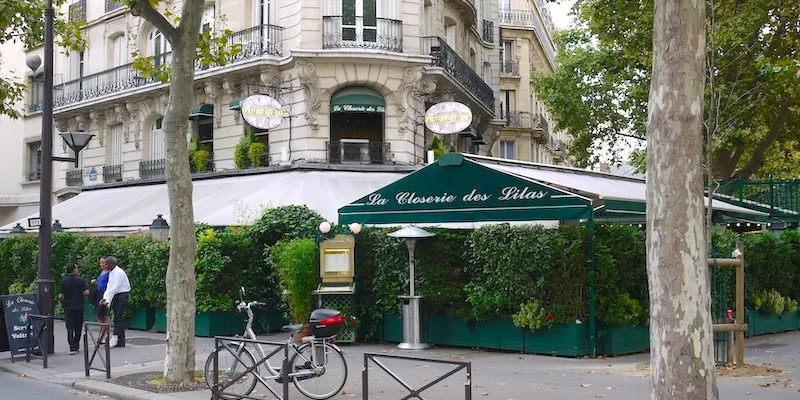 Exterior view of restaurant La Closerie des Lilas in Paris